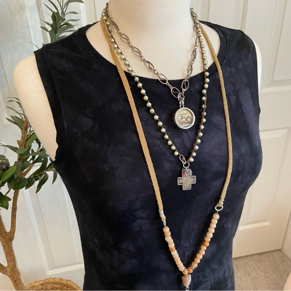 Marbled Charcoal Black Tank, Great Layering Piece - Picture 2 of 9